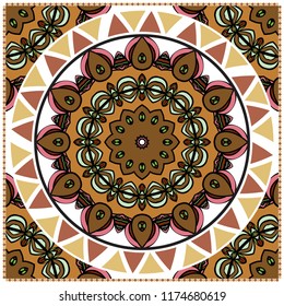 Design for pillow. Vector pattern. For fabric, textile, bandana, pillowcarpet print