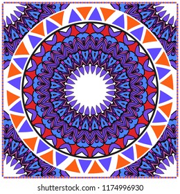 Design for pillow. Vector pattern. For fabric, textile, bandana, pillowcarpet print