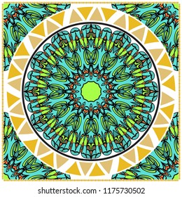 Design for pillow. Vector pattern. For fabric, textile, bandana, pillowcarpet print