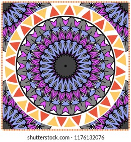 Design for pillow. Vector pattern. For fabric, textile, bandana, pillowcarpet print