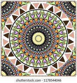 Design for pillow. Vector pattern. For fabric, textile, bandana, pillowcarpet print