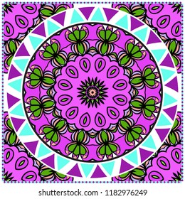 Design for pillow. Vector pattern. For fabric, textile, bandana, pillowcarpet print