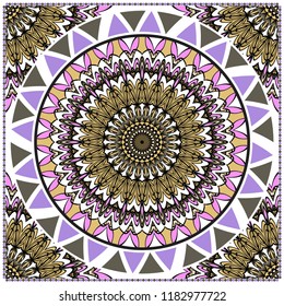Design for pillow. Vector pattern. For fabric, textile, bandana, pillowcarpet print