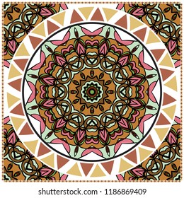 Design for pillow. Vector pattern. For fabric, textile, bandana, pillowcarpet print