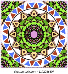 Design for pillow. Vector pattern. For fabric, textile, bandana, pillowcarpet print