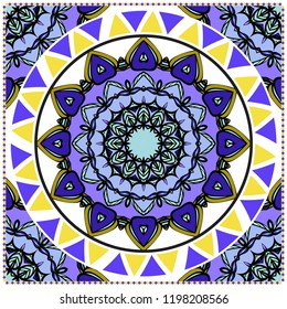Design for pillow. Vector pattern. For fabric, textile, bandana, pillowcarpet print