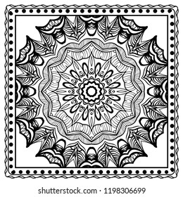 Design for pillow. Vector pattern with mandala decoration. For fabric, textile, bandana, pillow, carpet print