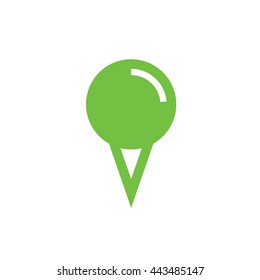 Design pin Flat icon and Logo   green color