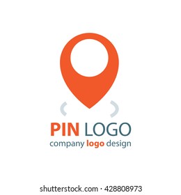 design pin logo  orange color