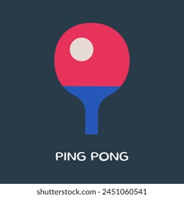Design for ping pong, racket and ball. Table tennis tournament, championship, ping pong competition, indoor sports games. Template for poster, flyer, banner. Flat vector illustration eps 10.