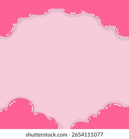 The design with a pink background and flowing cloud shapes gives a whimsical and calming feel.