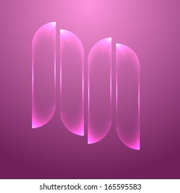 Design pink glass banners set, stock vector