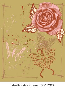design of pink graphic composition of a rose