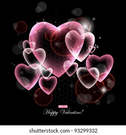 Design of pink hearts, vector illustration, eps-10
