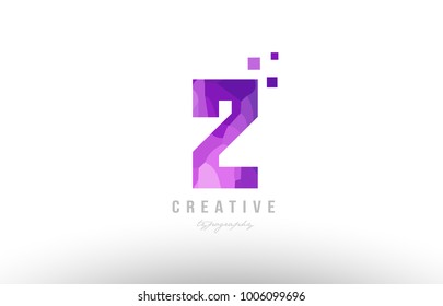 Design of pink number logo 2 with squares suitable as an icon for a company or business