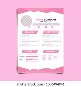Design Pink resume business template 