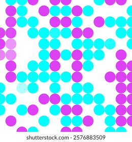 Design with Pink-Sky blue Dots Against White Background. Can be used as background or as a pattern for fabric, curtain, wallpaper, gift wrap, carpet, cushion, tile, laminate, card, cover etc.