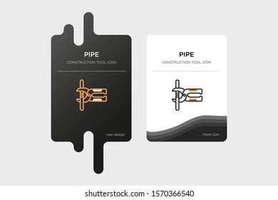 Design pipe icons on light and dark backgrounds. made for civil engineer 