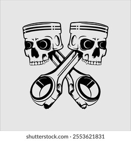 Design piston skull, Logo, Background
