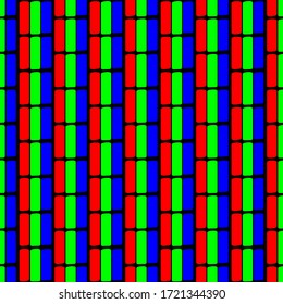 Design Pixel Tv Crt Pattern With RGB Color