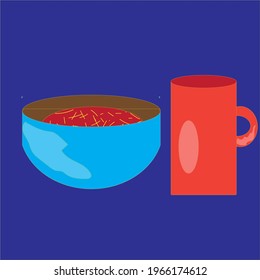 design of a place to eat noodles and coffee cups