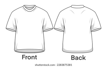 Design a plain white t-shirt mock up on the front and back. Color can be adjusted.