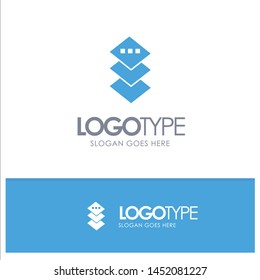 Design, Plane, Square Blue Solid Logo with place for tagline