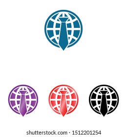 design a planet or globe logo with a tie symbol