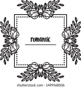 Design plant of leaf flower frame, for various pattern card romantic. Vector