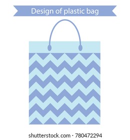 The design of the plastic bag with abstract pattern. Vector illustration.