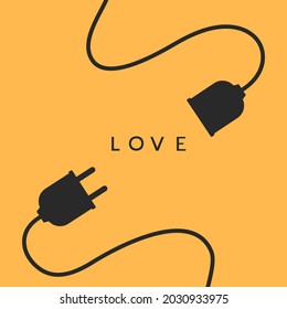 Design of plug in love illustration