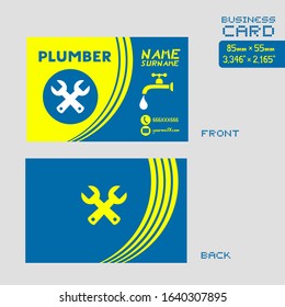 Design of plumber visit card