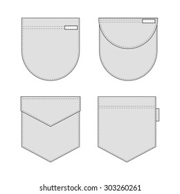 Design pockets. Vector set.
