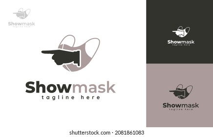 Design pointing mask logo. vector