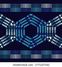 Design of the points. Geometry. Seamless pattern. Textile. Ethnic boho ornament. Vector illustration for web design or print.