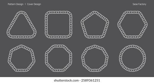Design of polygonal line pattern with chain ring interwoven