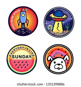 design pop art embroidery patch vector