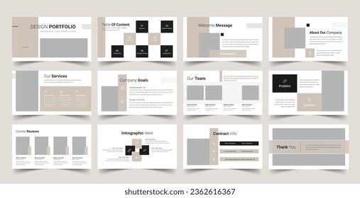 Design Portfolio Presentation template, Used for modern Presentations, company profiles, annual reports, pitch decks, proposals, portfolios, business and marketing