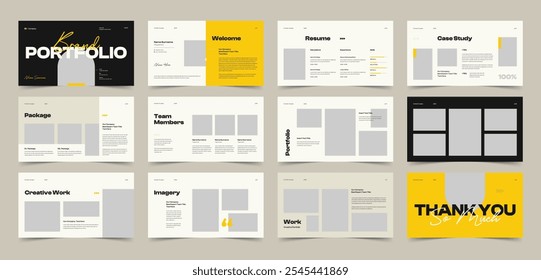 Design Portfolio Presentation template, Used for modern Presentations, company profiles, annual reports, pitch decks, proposals, portfolios, business and marketing