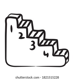 Diseño del podio de posición en forma de doodle editable 