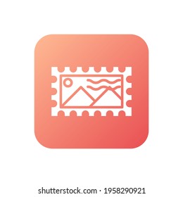The design of the postage stamps stationery gradient icon vector illustration, this vector is suitable for icons, logos, illustrations, stickers, books, covers, etc.