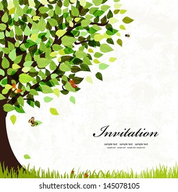 Design postcard with a tree