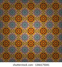 Design for poster, card, invitation in yellow, orange and white colors. Trendy geometric flat seamless pattern, vector texture for abstract background or brochure, flyer, presentations design.