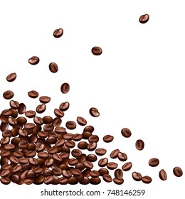 Design Poster Of Coffee. Realistic, Vector Illustration. Coffee Beans. Coffee Aroma