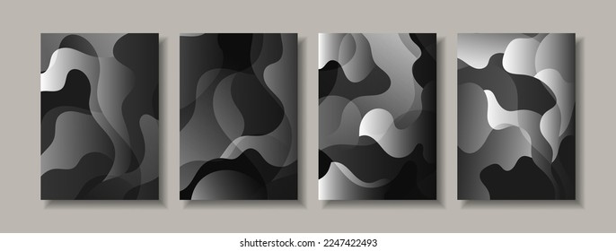 Design poster color black style and cover background abstract modern shape wave