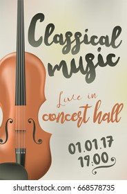 Design of a poster for a concert of classical music with violin