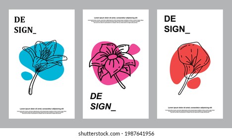 Design Poster Blume Vektorgrafik. Hintergrundillustration, einfach, Concept Poster