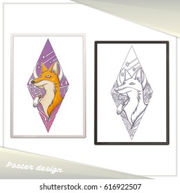 Design Poster in the Frame Fox