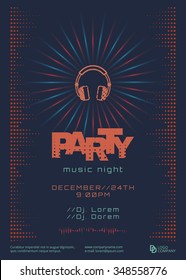 Design poster or an invitation to dance party. Vector template