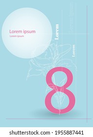 С diseño creativo para afiche, postal, banner, evento. Tonelada rosa y azul. Ilustración vectorial.